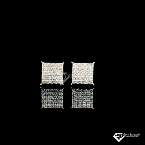 Square Shape Design natural Diamond Earrings