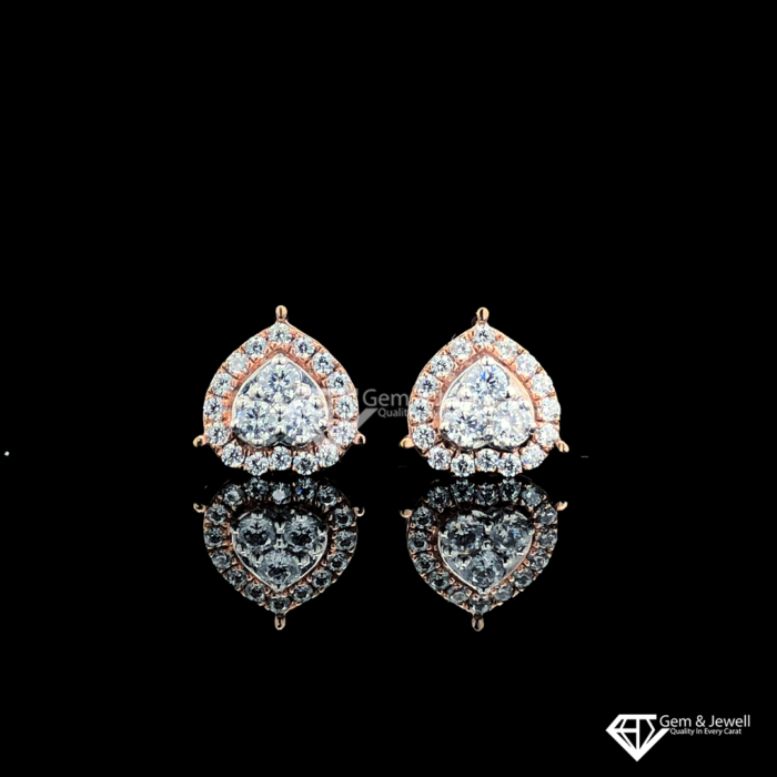 Heart Shape design Diamond Earrings Online