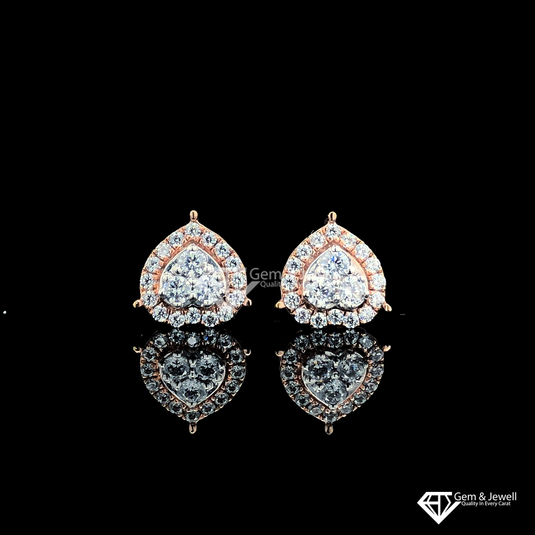 Korean Diamond Leaf Design Stud Earrings 2 Pcs/set Size: Onesize at Best  Price in New Delhi | Vembley Enterprises