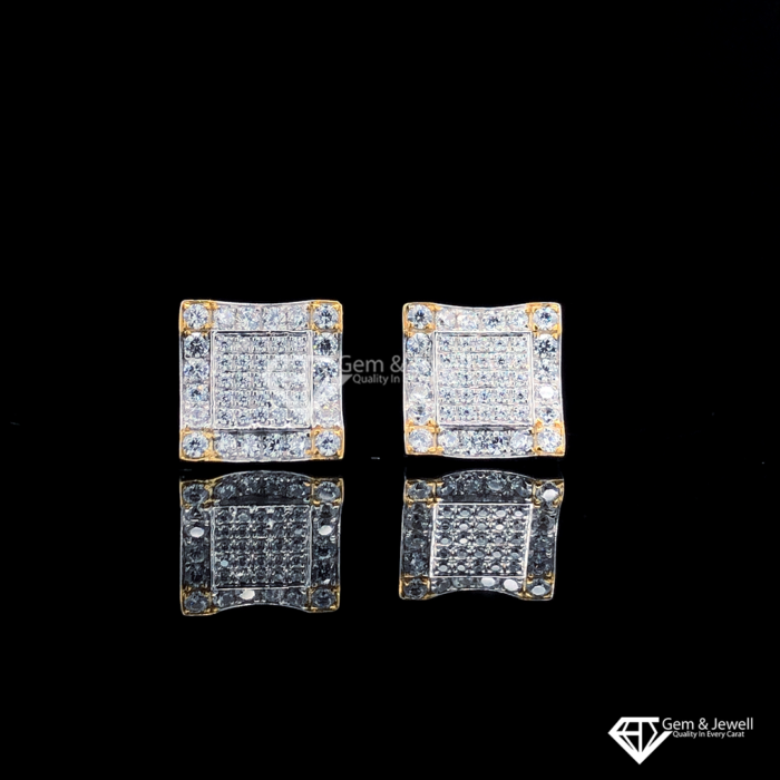 Nice Square Design Natural Diamond Earrings