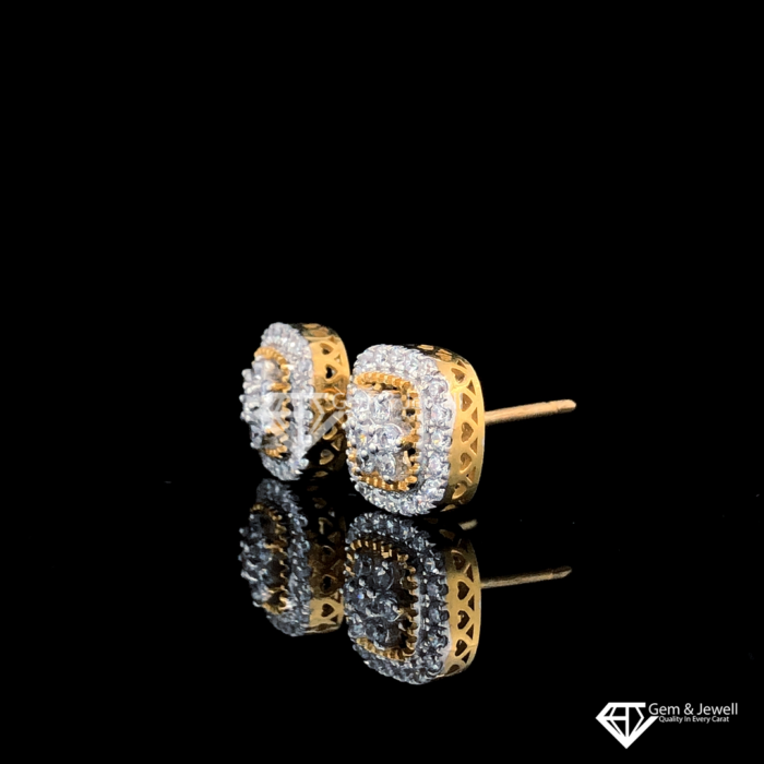 Floral Gold and Diamond Earring Online