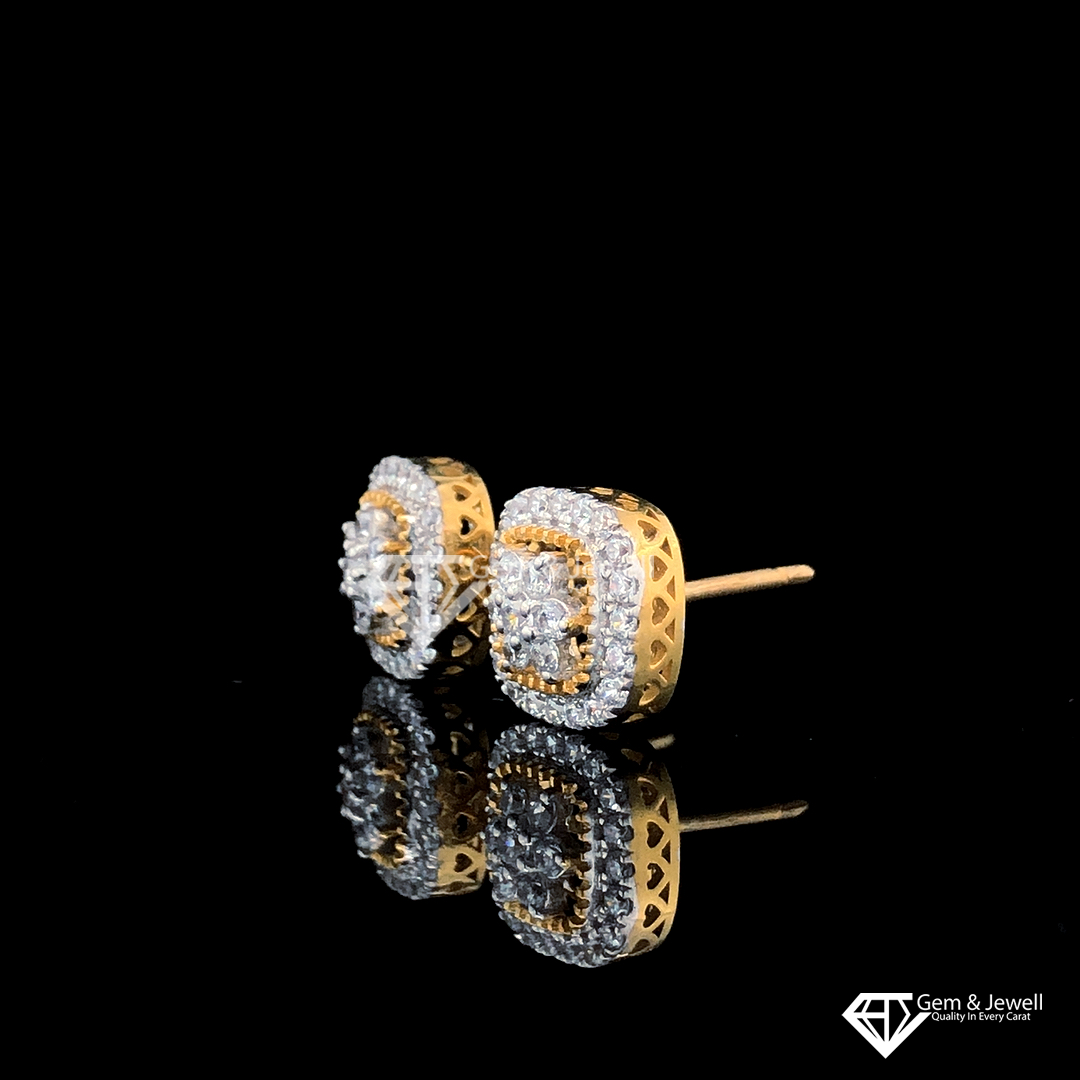 Mens Earring, 18K Gold Diamond Stud Earring for Men, Square Stud Earrings  Men, CZ Iced Diamond Earring, Mens Jewellery by Twistedpendant - Etsy
