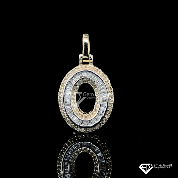 Alphabet O Natural Diamond Pendant