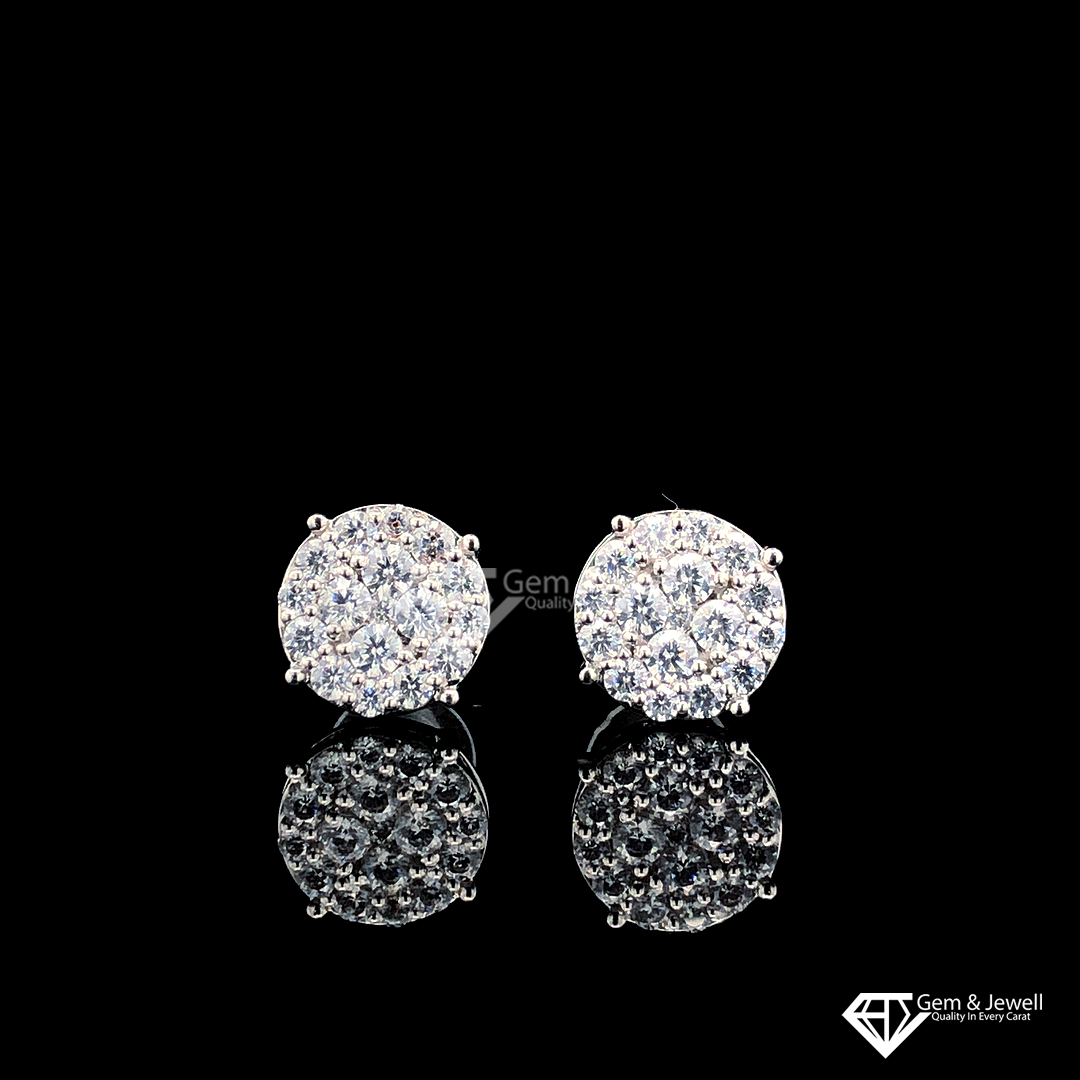 Big Gold Diamond Earrings - South India Jewels