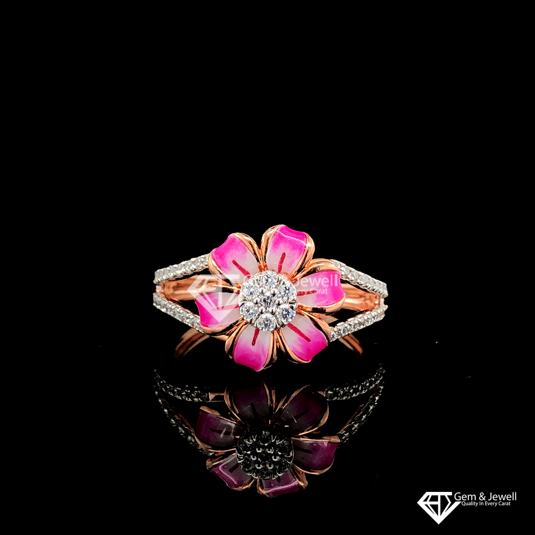 Floral Pink Engagement Ring Online