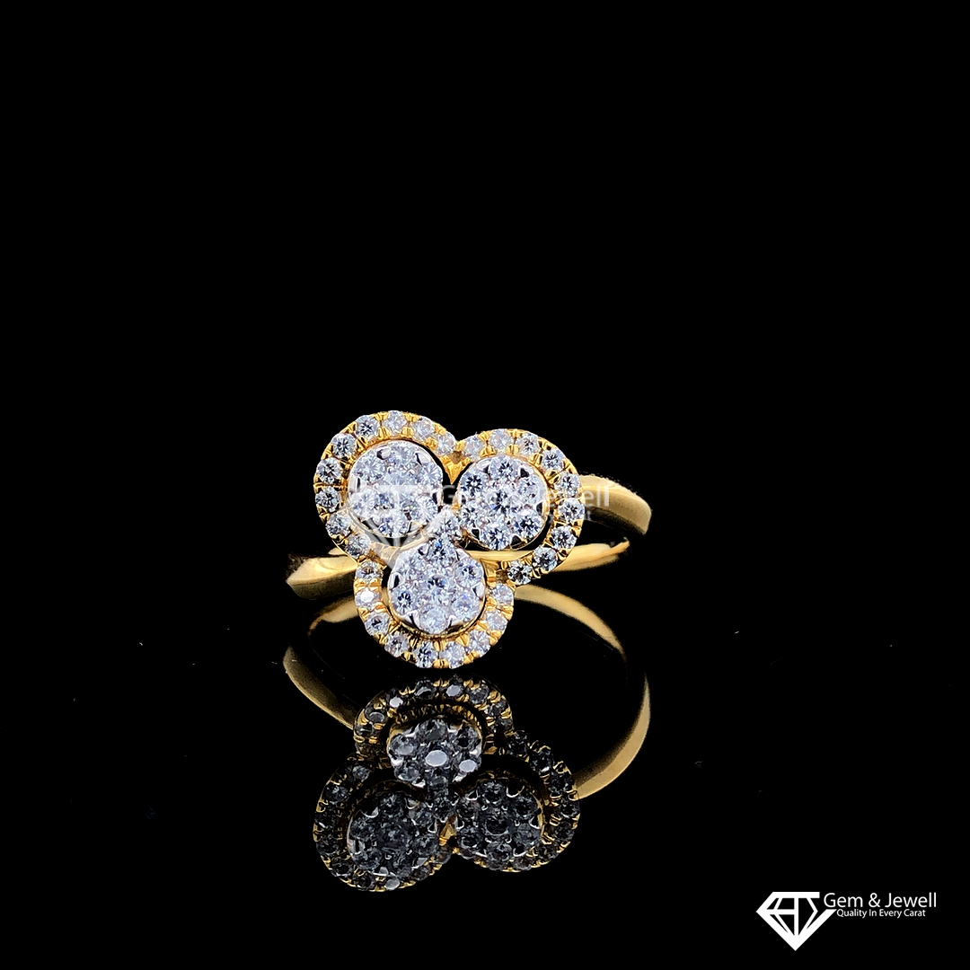 10K Yellow Gold Quad Diamond Bridal Set Braided Engagement Ring + Band Set  1 Ct. - JFL Diamonds & Timepieces