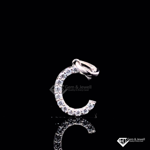 Alphabet letter C Diamond Pendant