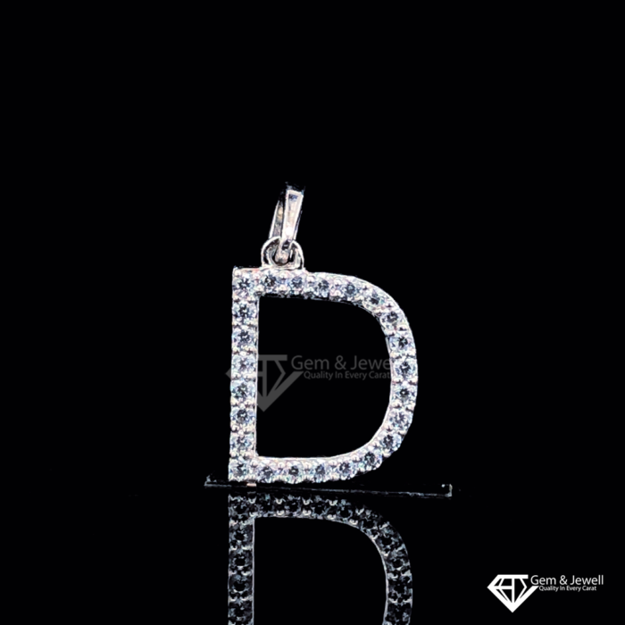 Alphabet Letter D Diamond Pendant