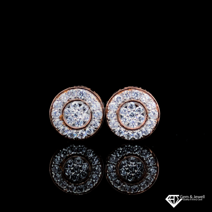 Magnificent Real Diamond Earrings In 10K Rose Gold