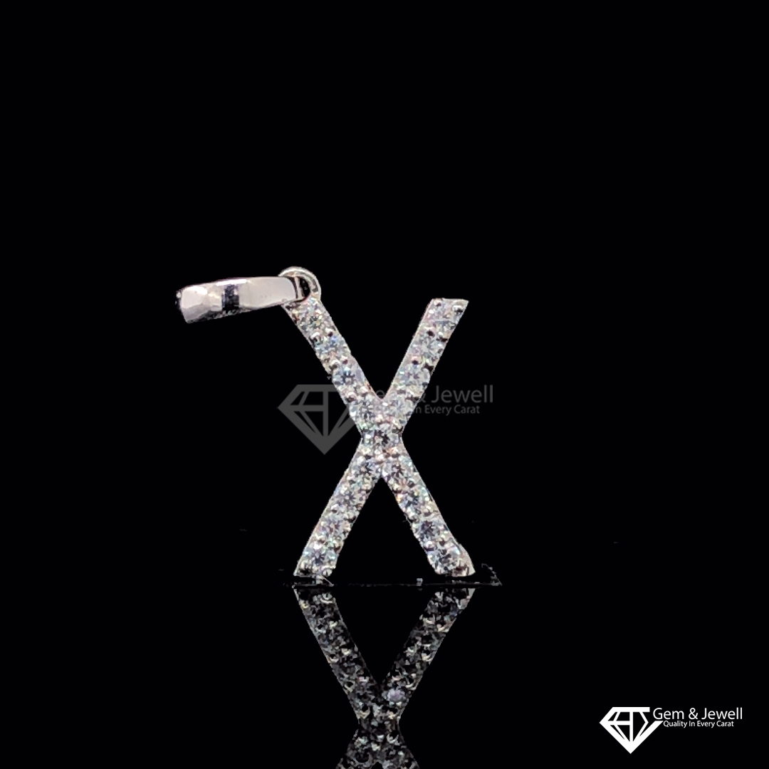 Alphabet Letter X Diamond Pendant Online