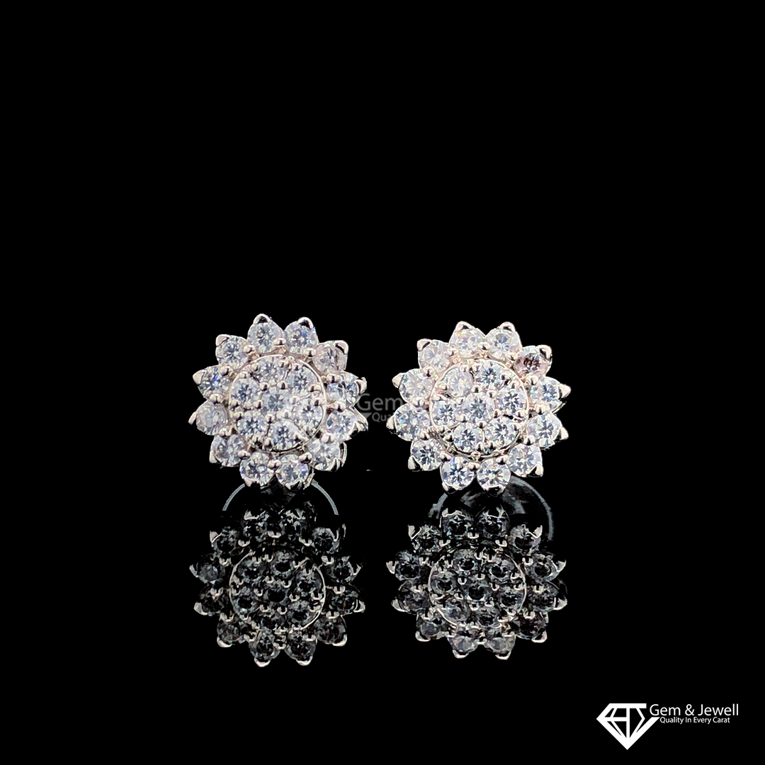 Diamond Stud Earrings 1ct Diamond Earrings, Diamonds set in 925 Silver –  HandTstudio