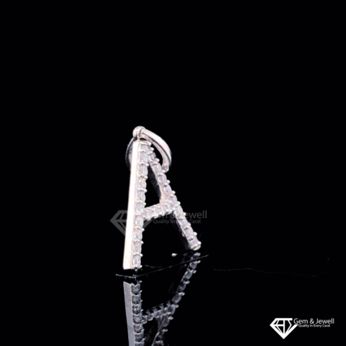 Alphabet A Diamond Pendant with Round Diamonds