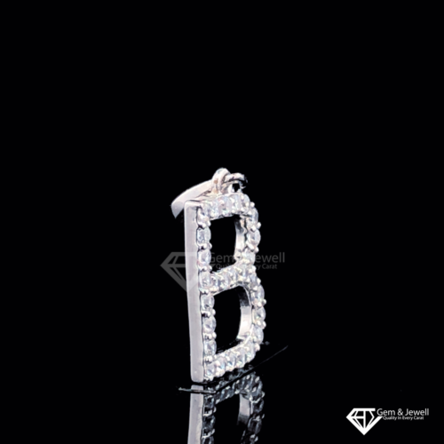 Online Letter B Diamond Pendant with Round Natural Diamonds