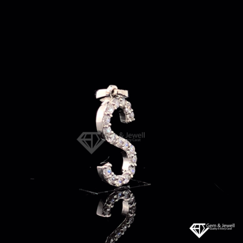 Alphabet Letter S Diamond Pendant for women