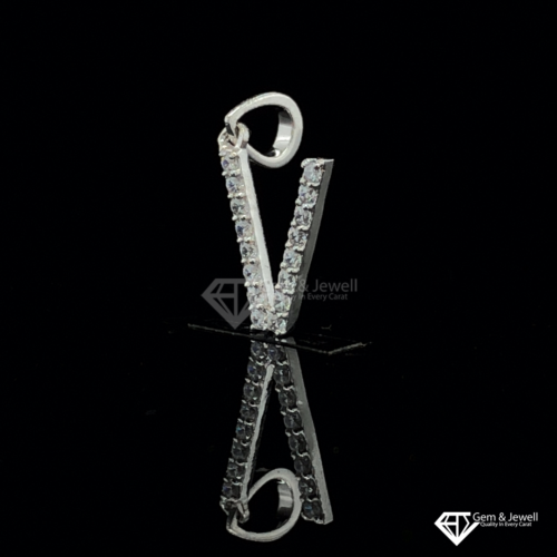 Alphabet Letter V Diamond Pendant Online