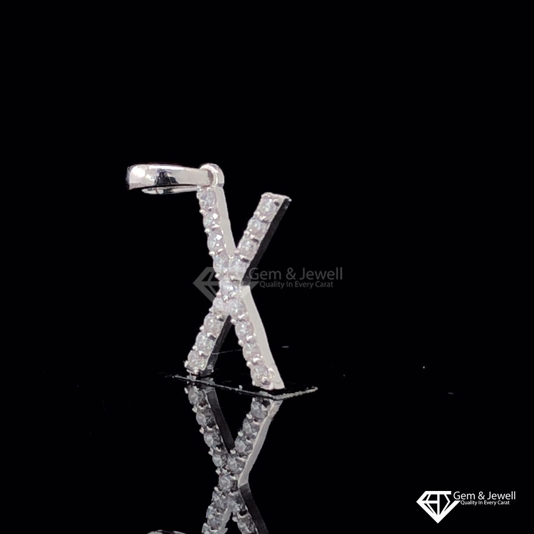 Alphabet Letter X Diamond Pendant