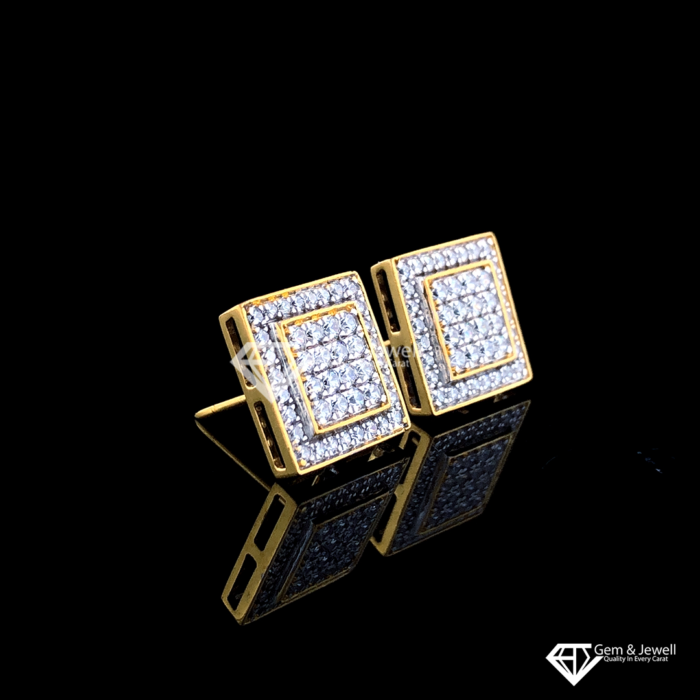 Sparkling Real Diamond Square Earring Online