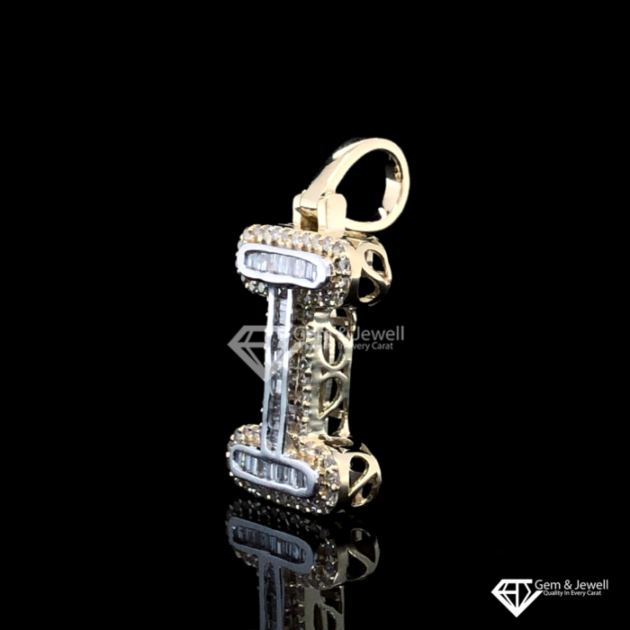 Letter I Pendant with natural Diamond