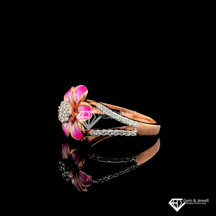 Floral Pink Engagement Ring for women