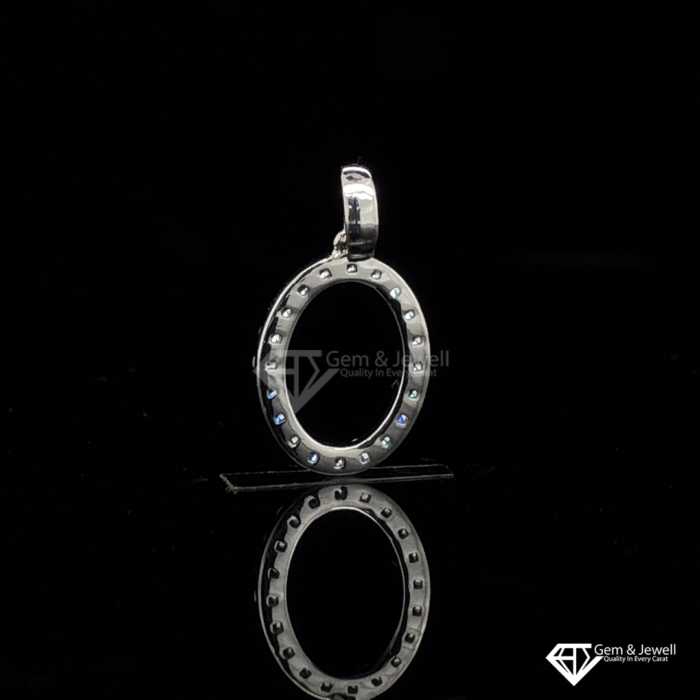 Letter O Alphabet Pendant with Natural Diamond