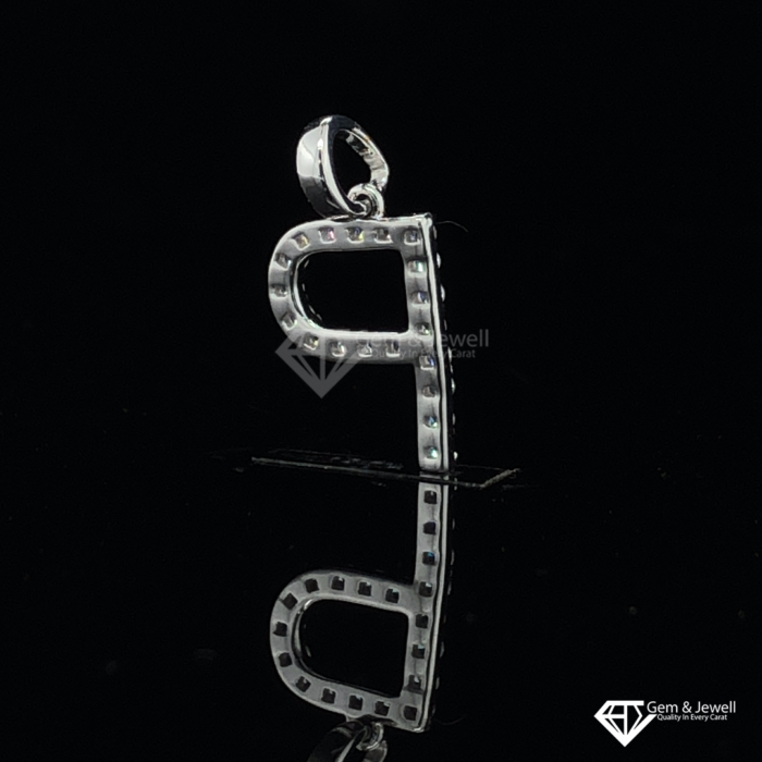 Alphabet Letter P Pendant with Natural Diamond