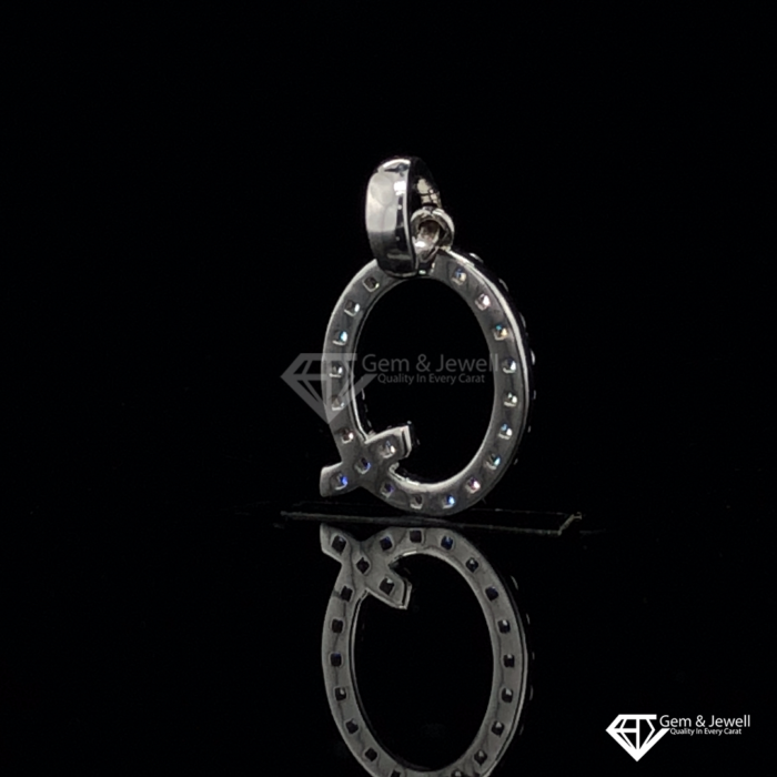 Alphabet Letter Q Pendant with natural Diamond Online