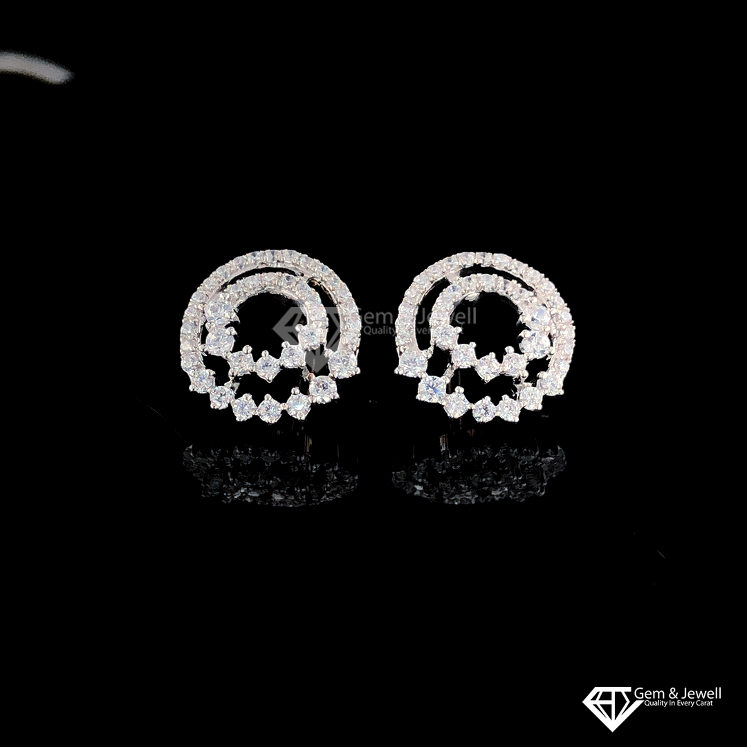 Buy Senco 18K Rose Gold Infinite Allure Diamond Earrings online
