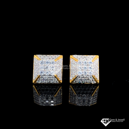 Natural Diamonds square Earring