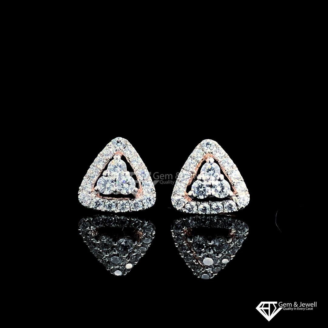 Triangle Shape Earring with Natural Diamonds