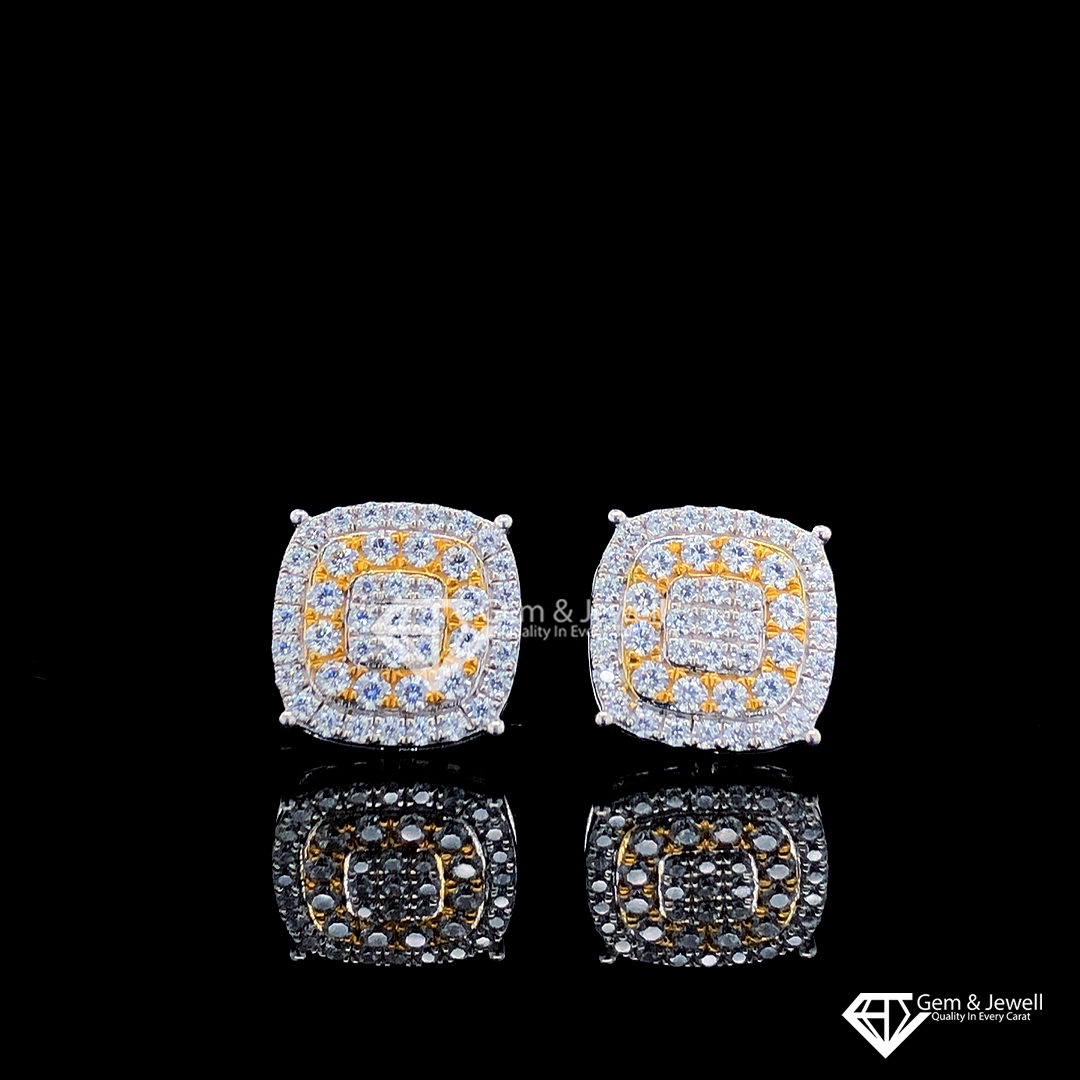 Square Earring for Natural Diamonds