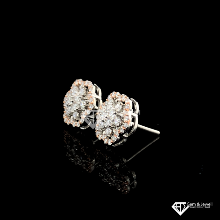 Floral Earring for women with Natural Diamond