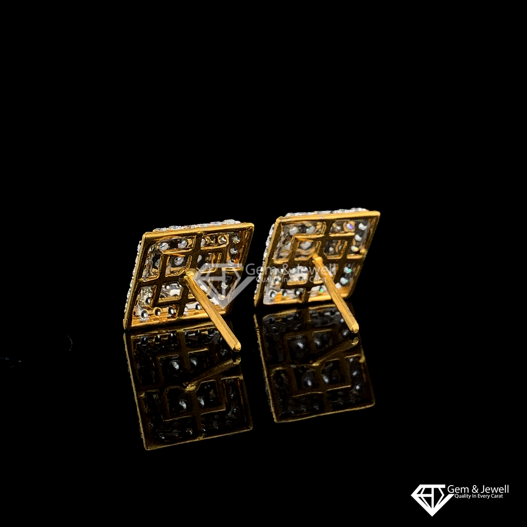 Buy Asmitta Stylish Square Shape Gold Plated Stud Earring For Women Online